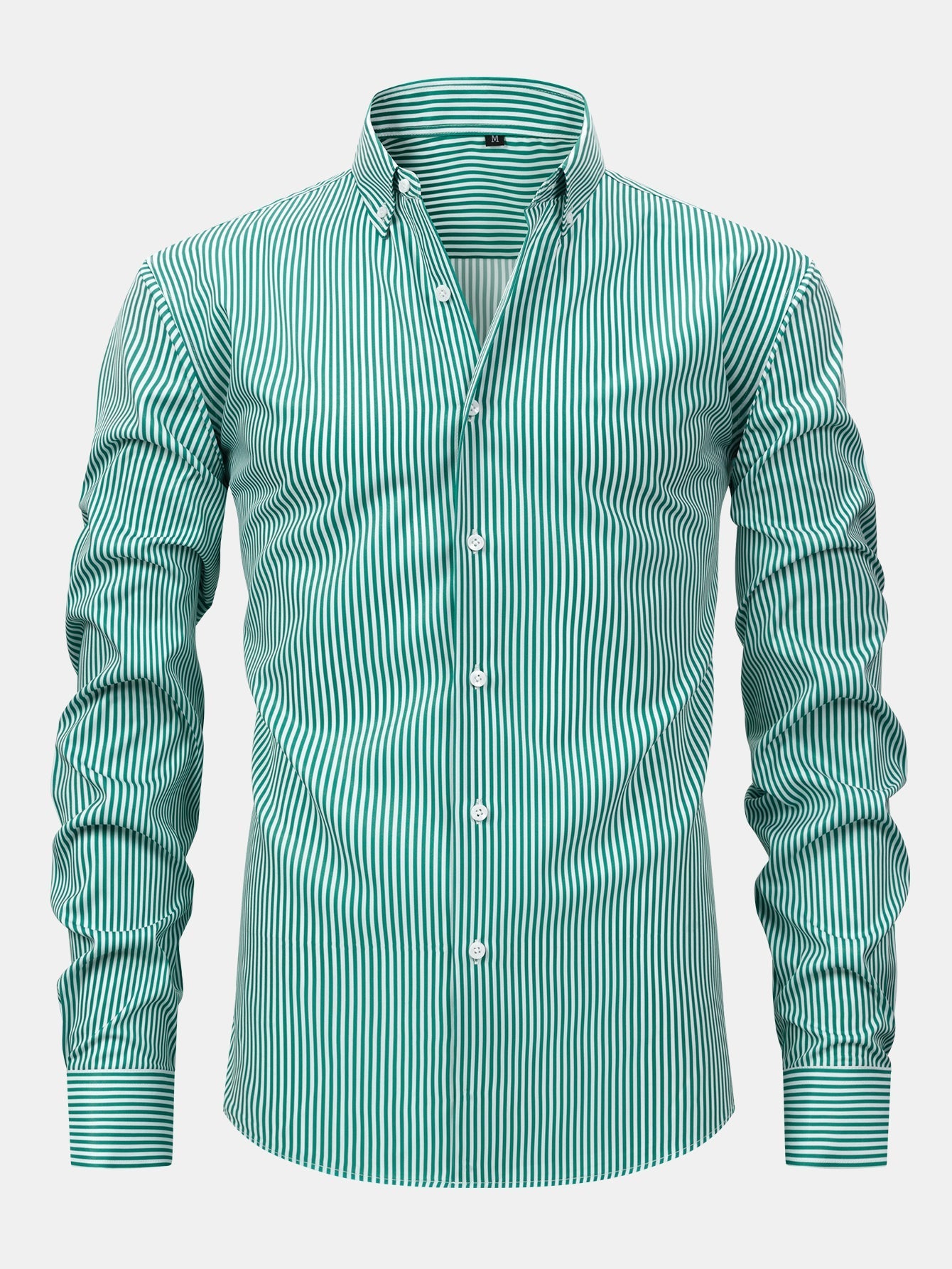 Long-Sleeve Striped Button-Down Shirt