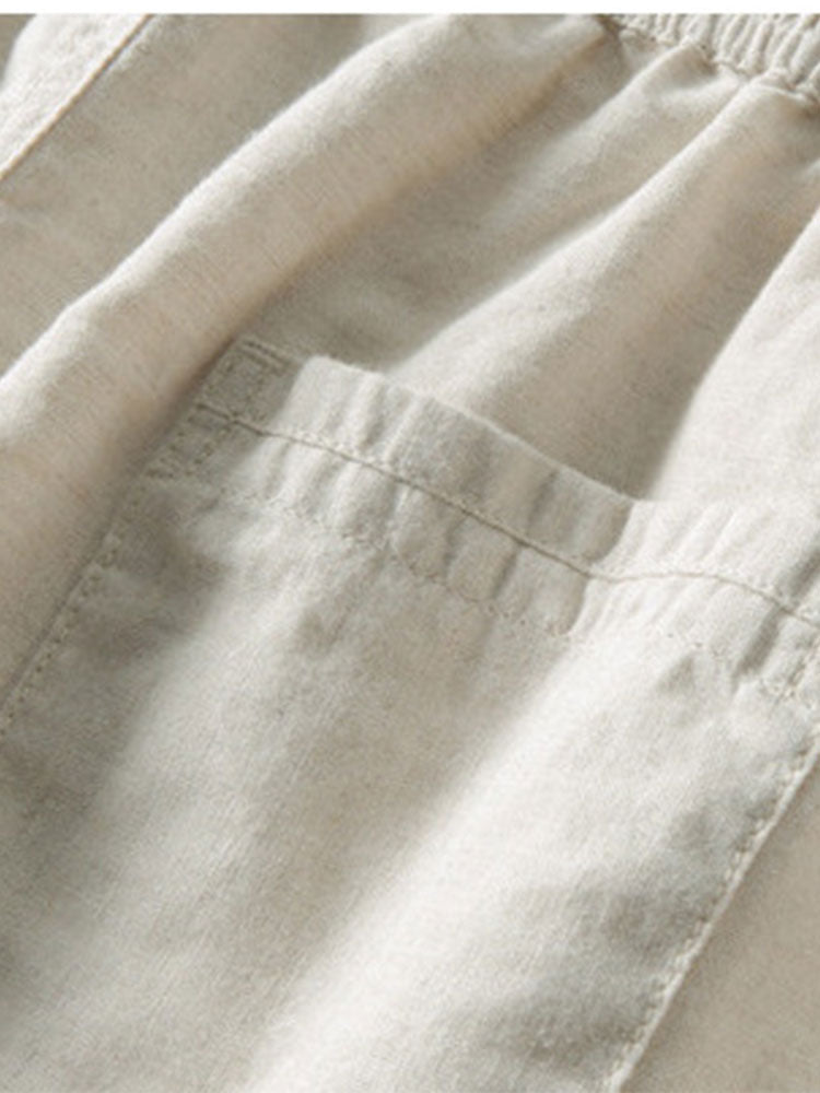 Crochet Polo & Straight-Leg Linen Trousers