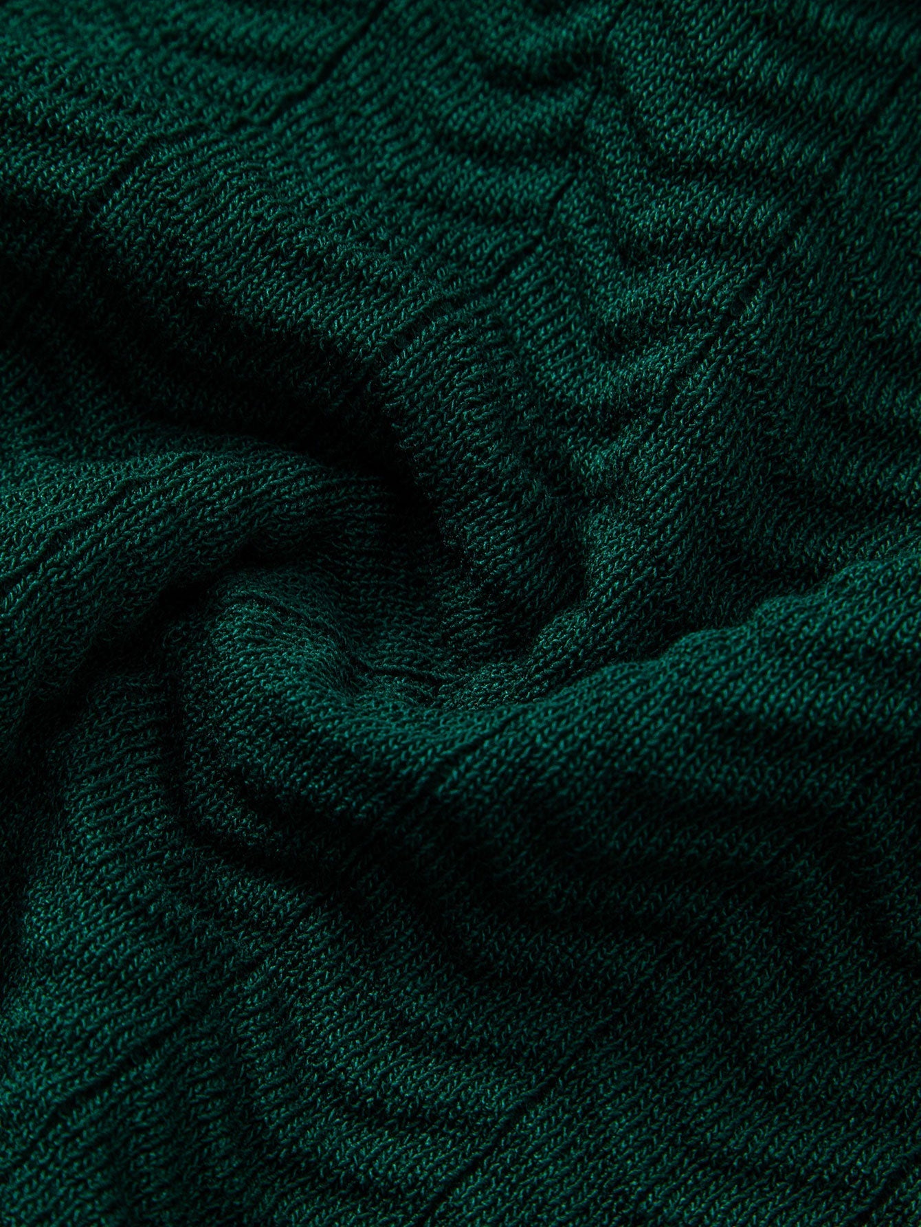 Textured Contrast V-Neck Knit Polo