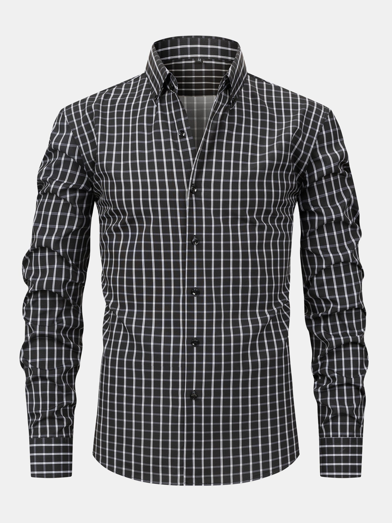 Long-Sleeve Checked Shirt