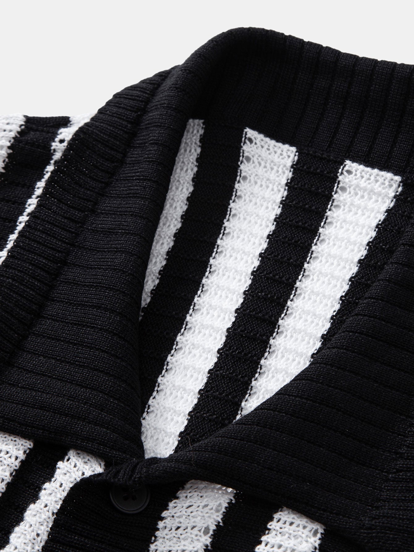 Striped Knit Button-Up Shirt, Vintage Style