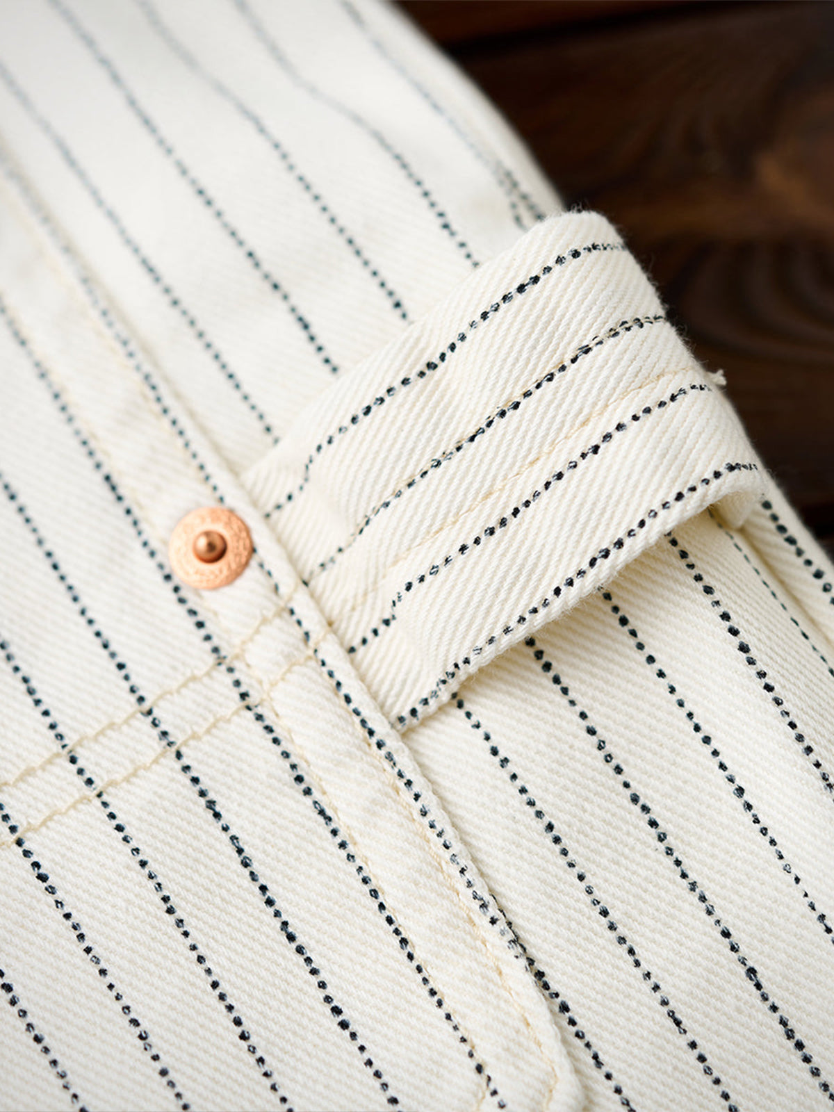 Wabash Stripe White Work Denim Pants