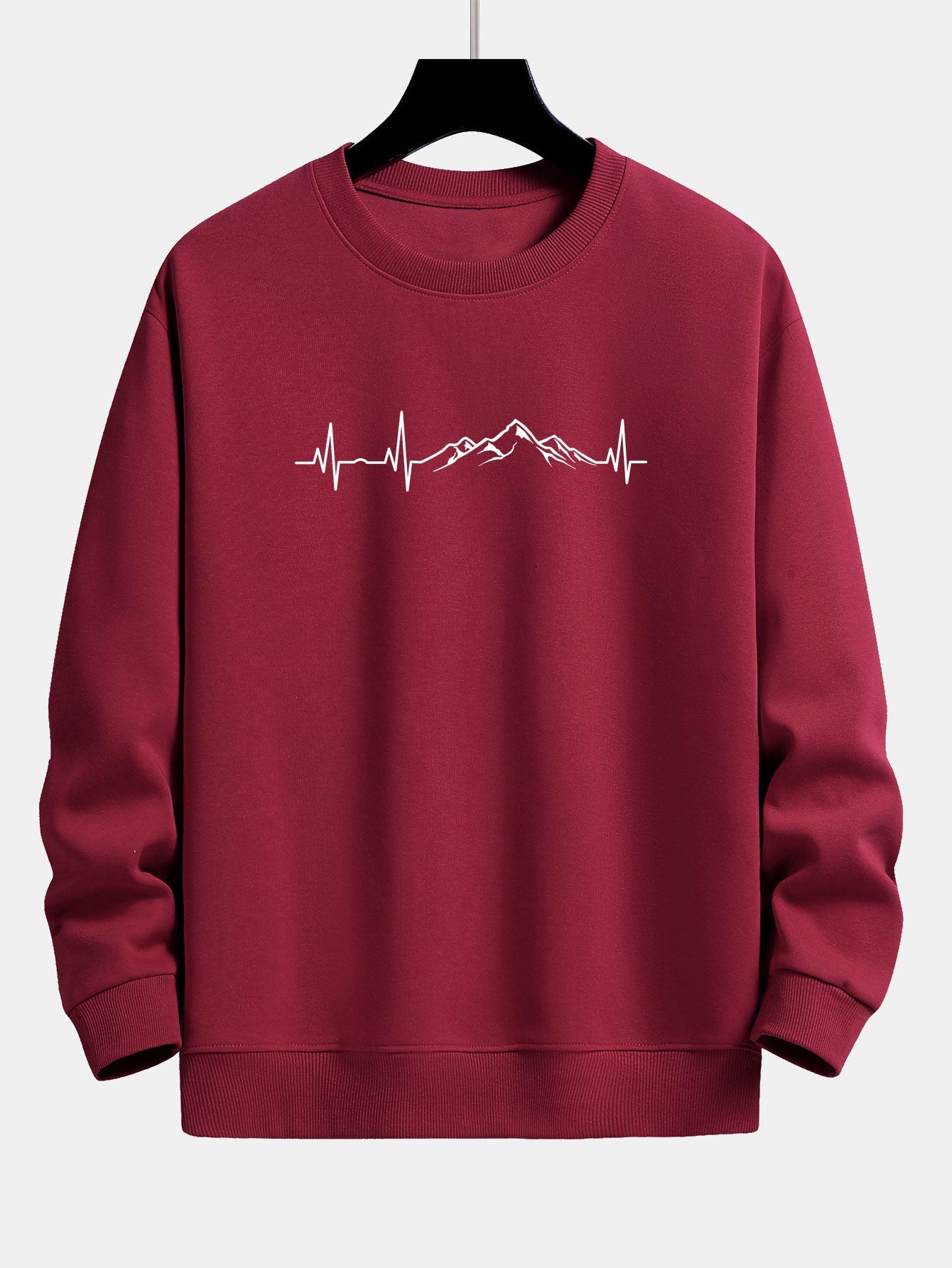 Heartbeat Mountain Graphic Relaxed-Fit Sweatshirt