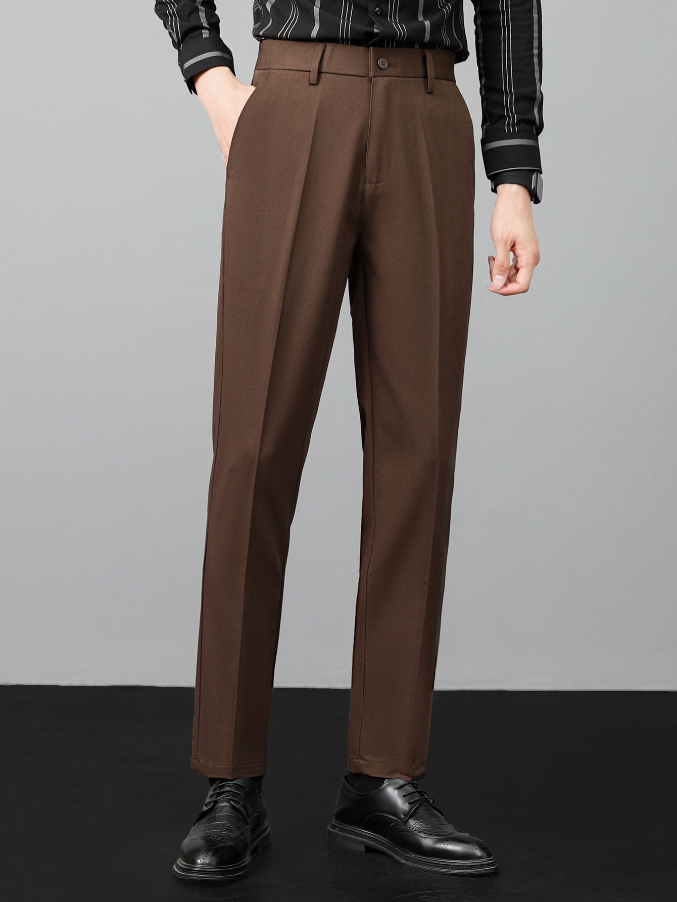 Twist-Knit Henley Shirt & Slim-Fit Tapered Trousers