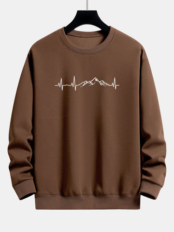 Heartbeat Mountain Graphic Relaxed-Fit Sweatshirt