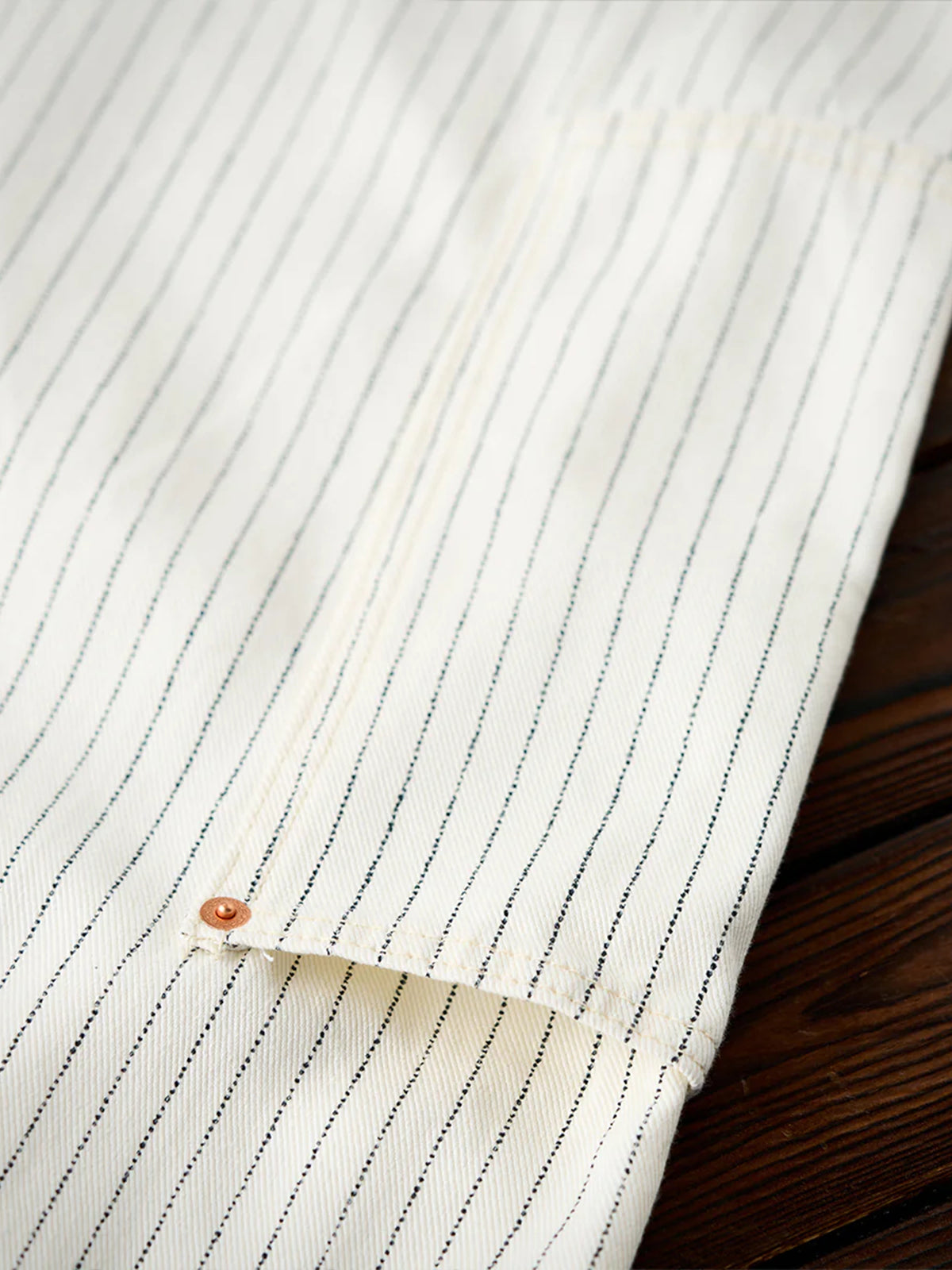 Wabash Stripe White Work Denim Pants