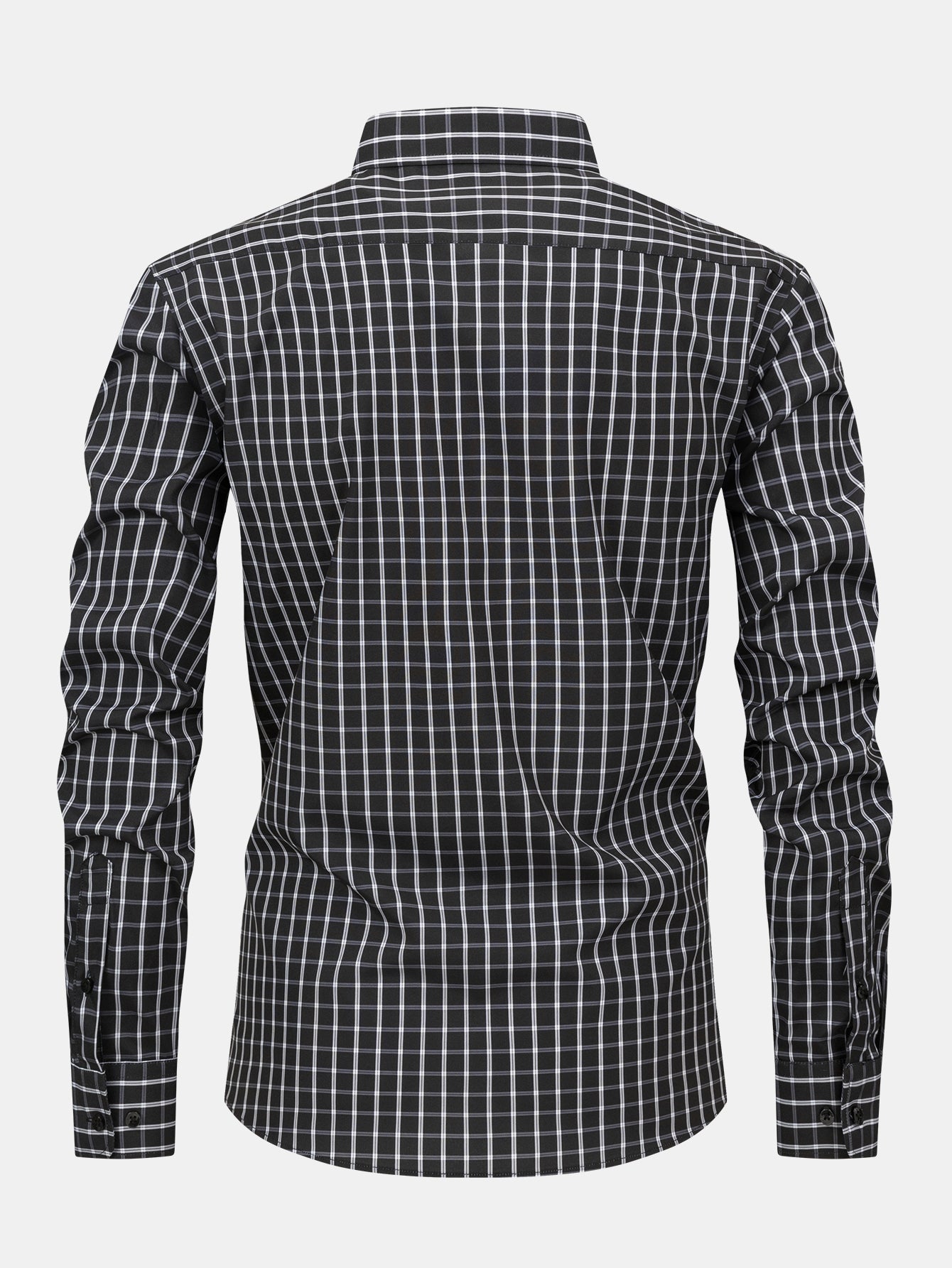 Long-Sleeve Checked Shirt