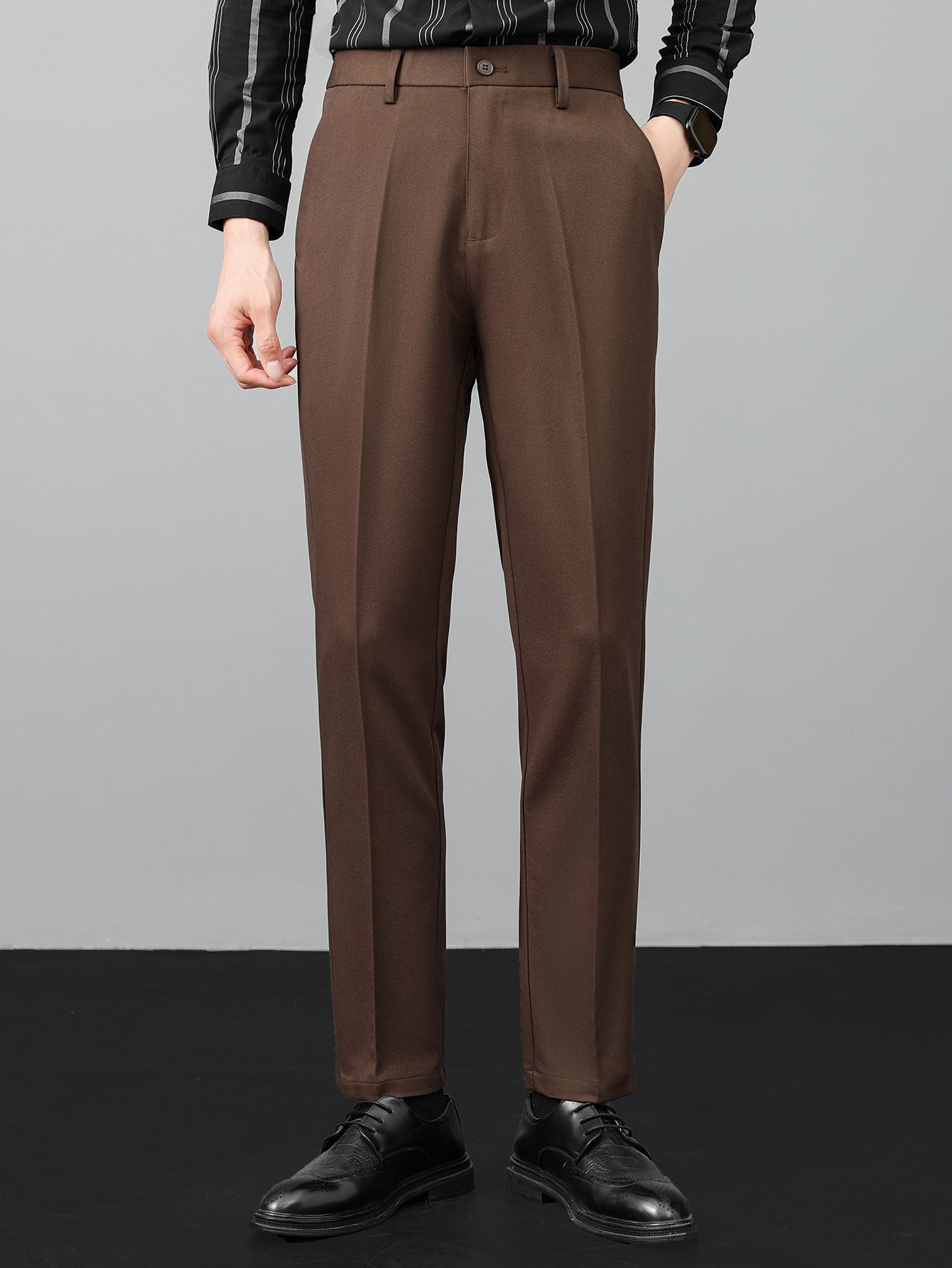 Twist-Knit Henley Shirt & Slim-Fit Tapered Trousers