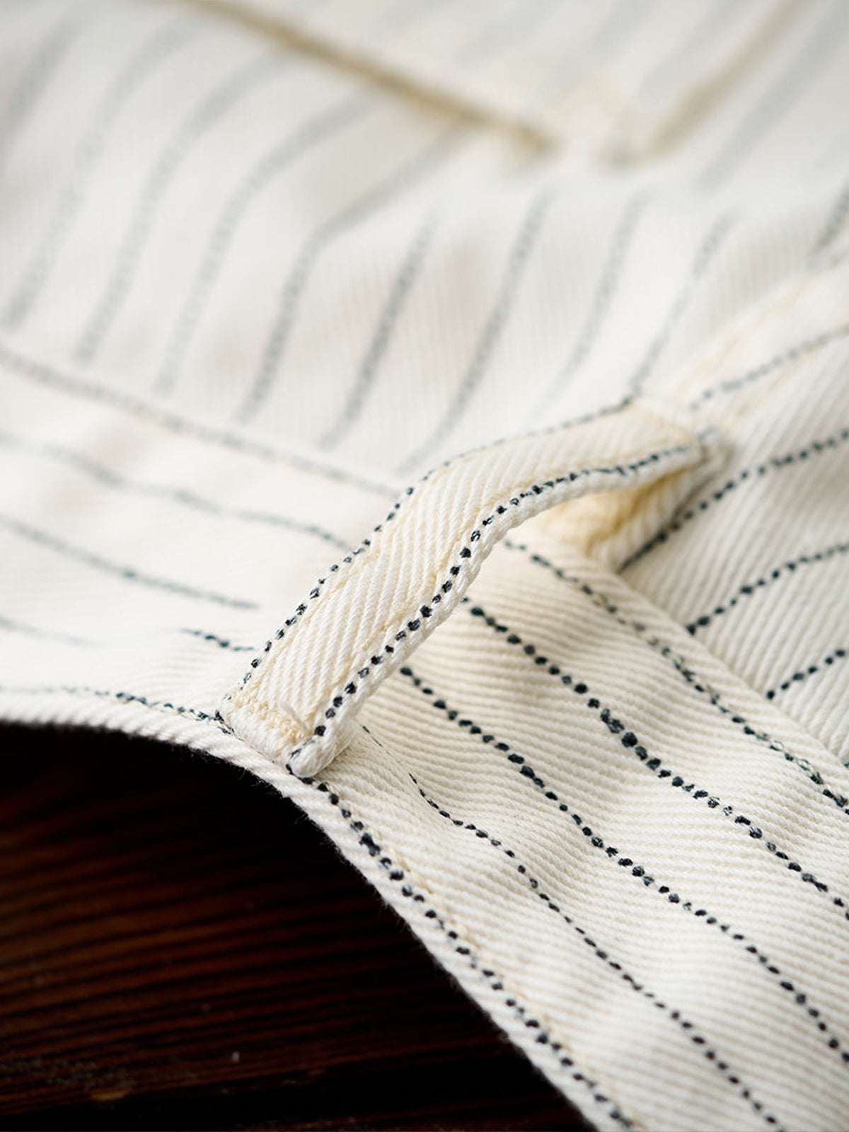 Wabash Stripe White Work Denim Pants