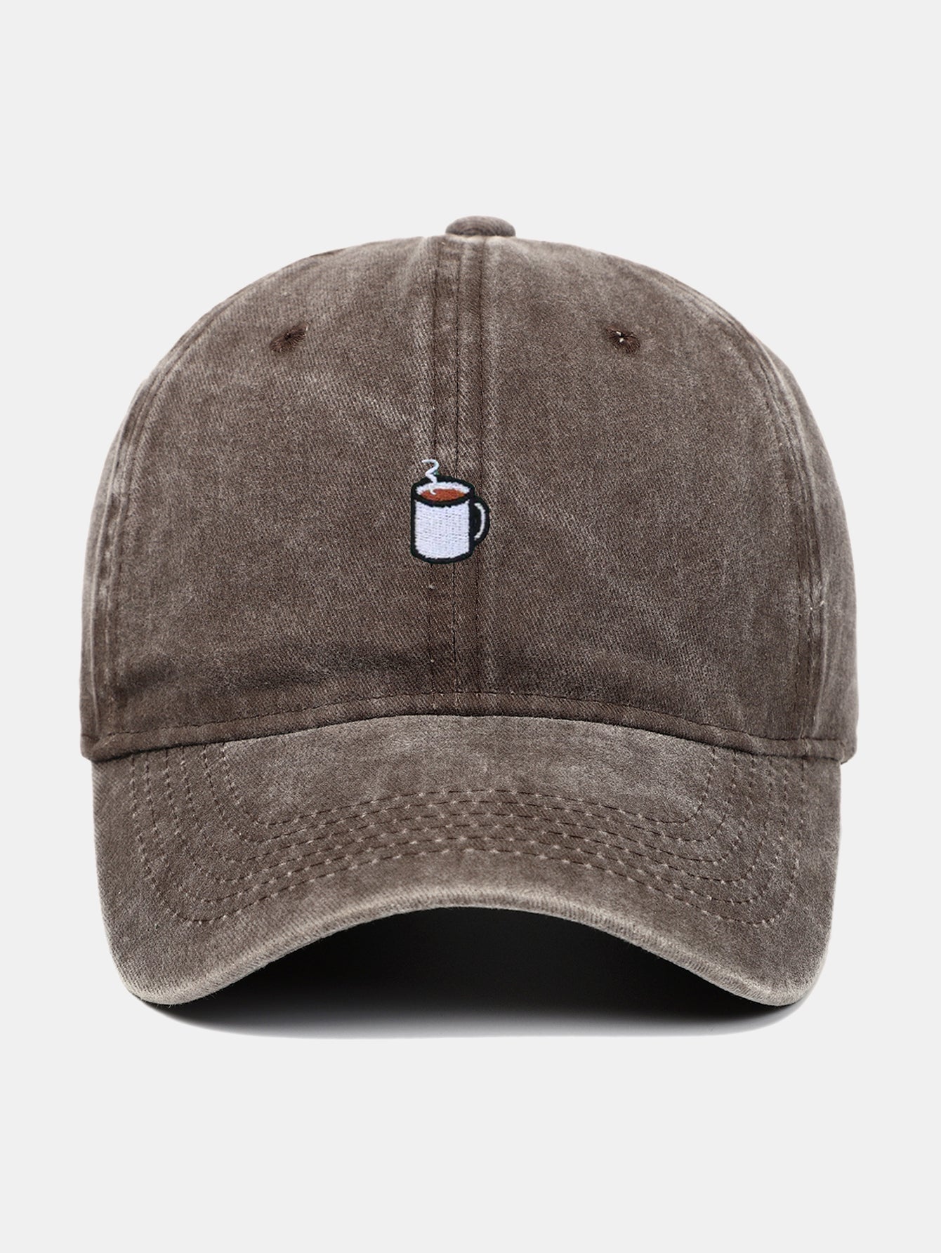 Coffee Brown Embroidered Baseball Cap