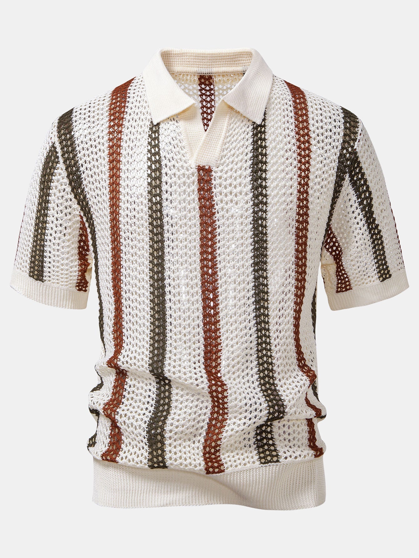 Crochet Polo & Straight-Leg Linen Trousers