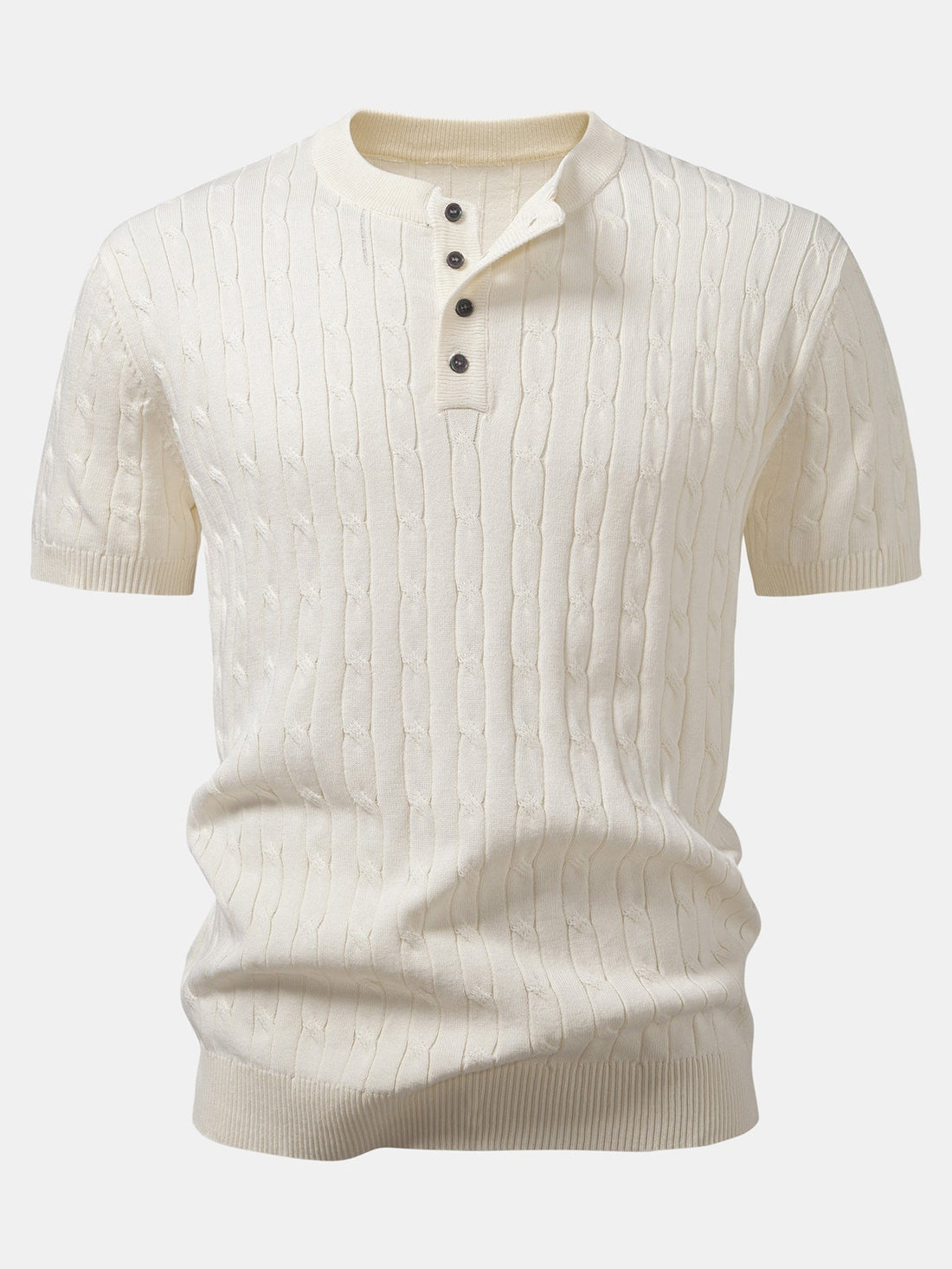 Twist-Knit Henley Shirt & Slim-Fit Tapered Trousers