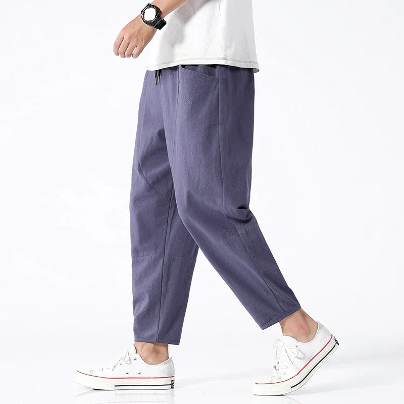 Kyoto Linen Ankle-Length Trousers