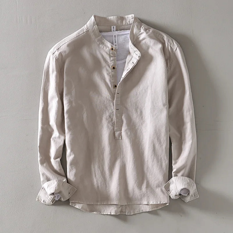Arturo Linen Mandarin Shirt