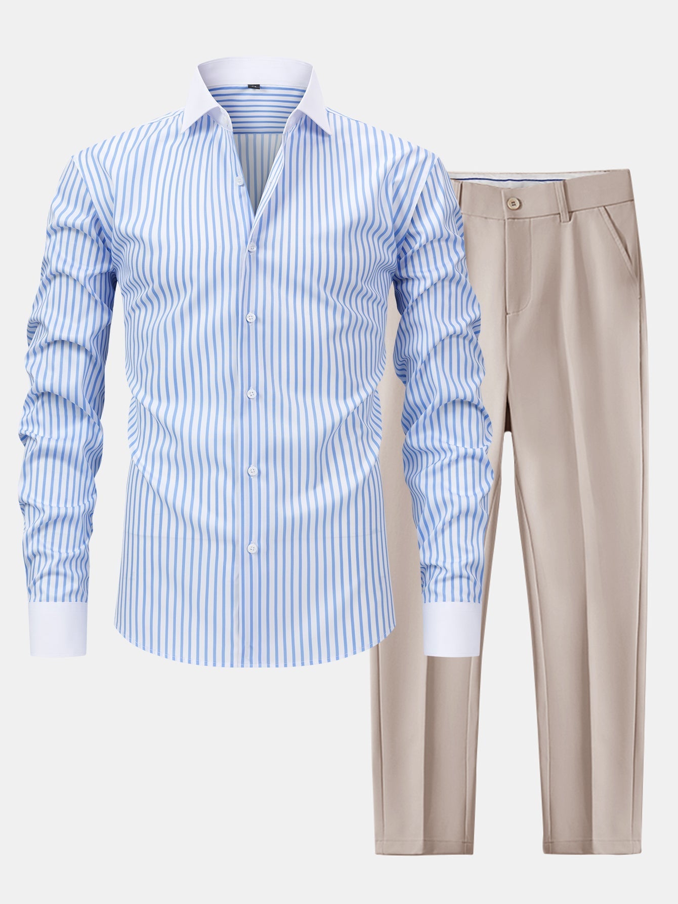Winchester Striped Shirt & Slim-Fit Trousers Set