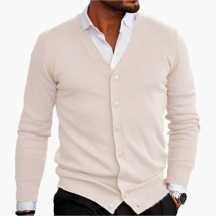 Men's Cardigan Classic Elegant – Business & Leisure Knitwear with V-Neck