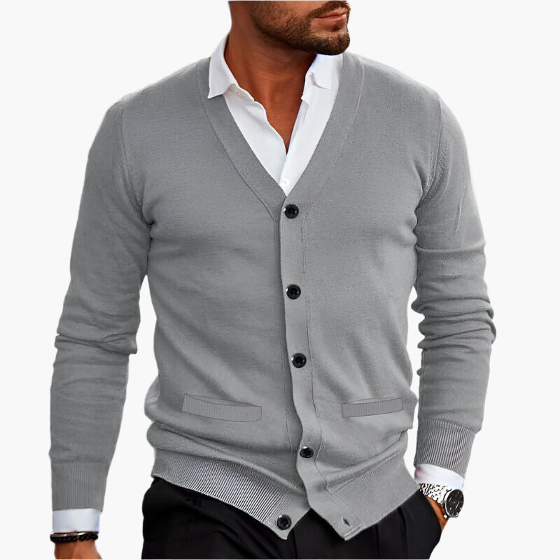 Men's Cardigan Classic Elegant – Business & Leisure Knitwear with V-Neck
