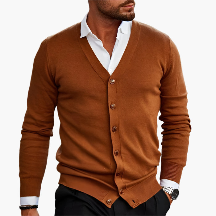 Men's Cardigan Classic Elegant – Business & Leisure Knitwear with V-Neck