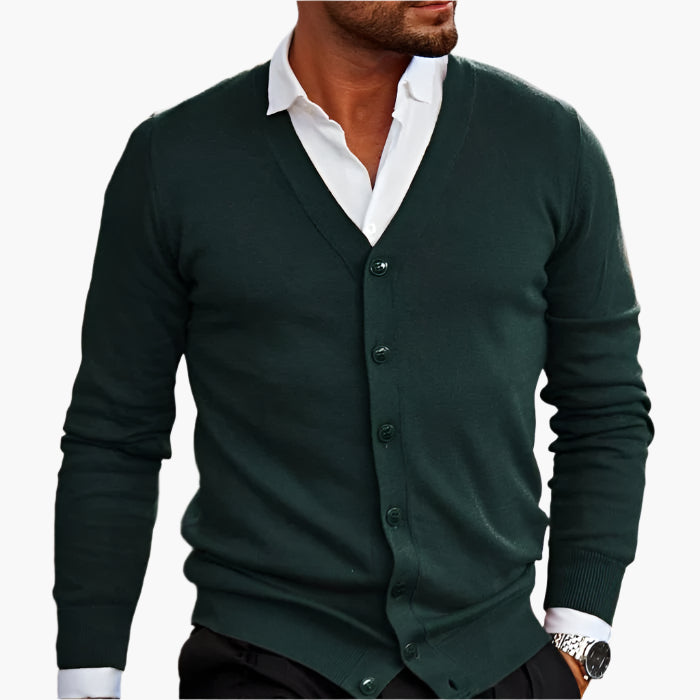 Men's Cardigan Classic Elegant – Business & Leisure Knitwear with V-Neck