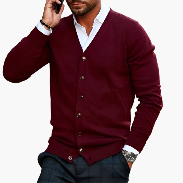 Men's Cardigan Classic Elegant – Business & Leisure Knitwear with V-Neck