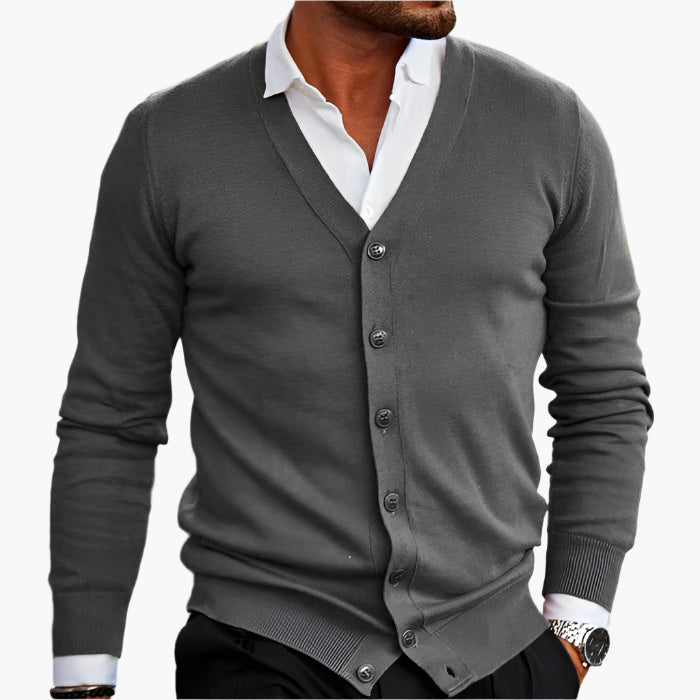 Men's Cardigan Classic Elegant – Business & Leisure Knitwear with V-Neck