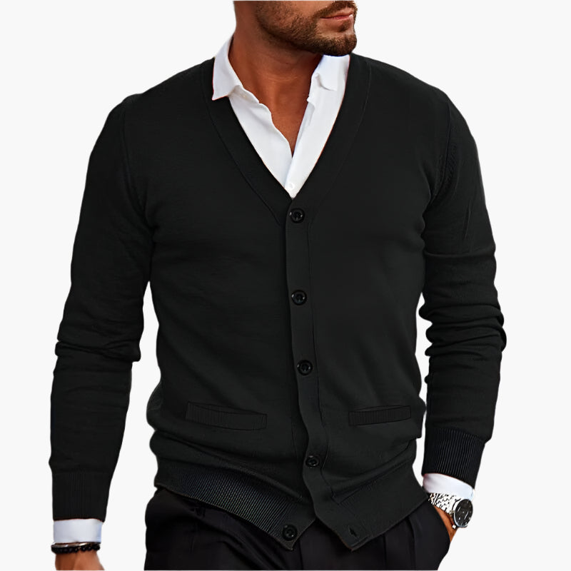 Men's Cardigan Classic Elegant – Business & Leisure Knitwear with V-Neck